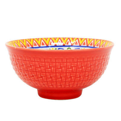 Dessert Bowl Stoneware Red Mandala 12Cm Snacks Pudding Fruits Bowl Decorative from B&Q