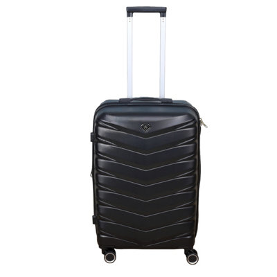  - Travel Suitcase 24" Pure Black 85Ltr Expandable Luggage Trolley 360 8-Wheel Abs