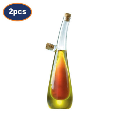 Oil & Vinegar Bottle Tear Drop Glass Duo Drizzler Non-Drip Pourer Dispenser 2Pcs from B&Q