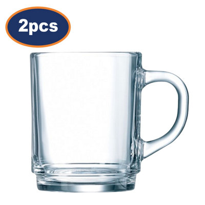 Luminarc Mug Tempered Glass Clear Stackable Dishwasher Safe Coffee 230Ml 2Pcs from B&Q