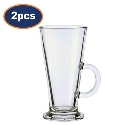 Luminarc Latte Glass Mug Tall Clear Cappuccino Hot Chocolate Coffee 290Ml 2Pcs from B&Q