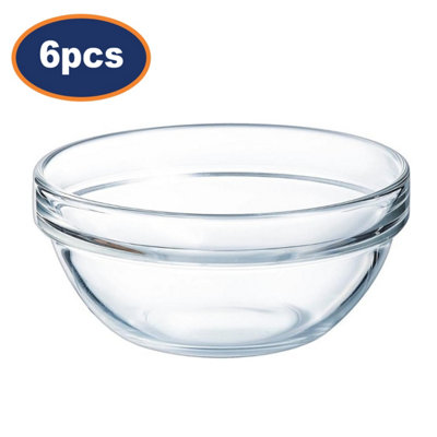 Luminarc Bowl Dessert Salad Tempered Glass Stackable Clear Smooth 14Cm 625Ml 6Pc from B&Q