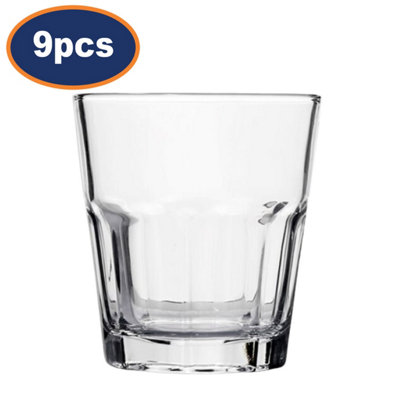 Glass Tumbler Octo 270Ml Fluted Clear Drinking Glasses Water Juice Drinkware 9Pc from B&Q