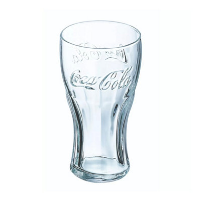 Coca Cola Contour Highball Drinking Glass 570Ml Clear Round Dishwasher Safe