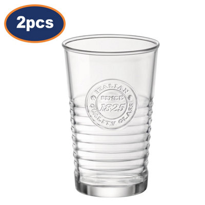  - Bormioli Rocco Tumbler Drinking Glass 300Ml Clear Ribbed Juice Cocktail 2Pcs