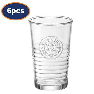  - Bormioli Rocco Tumbler Drinking Glass 300Ml Clear Ribbed Juice Cocktail 6Pcs
