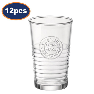  - Bormioli Rocco Tumbler Drinking Glass 300Ml Clear Ribbed Juice Cocktail 12Pcs