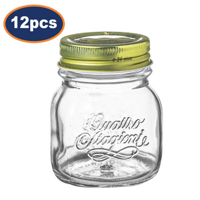Bormioli Rocco Glass Jar Screw Lid Clear 170Ml Jam Preserve Storage Kitchen 12Pc from B&Q