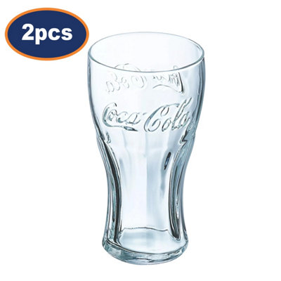 Coca Cola Contour Highball Drinking Glass 570Ml Clear Round Dishwasher Safe 2Pcs