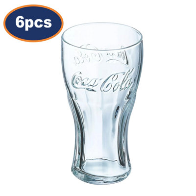 Coca Cola Contour Highball Drinking Glass 570Ml Clear Round Dishwasher Safe 6Pcs