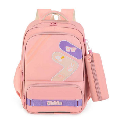 Girls School Backpack Rucksack + Pencil Case Kids Children Travel Sport Bag Pink