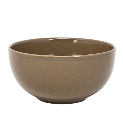 Salad Bowl 15.5Cm Taupe Ceramic Stoneware Matt Soup Food Serving Dish Tableware from B&Q
