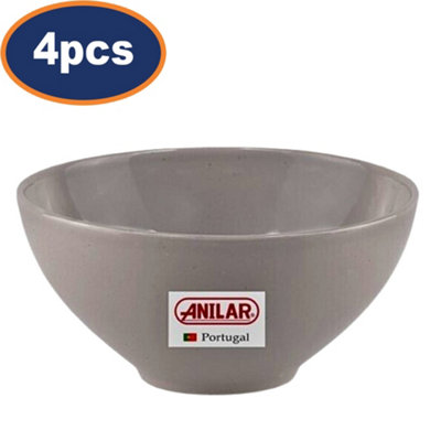 Bowl Stoneware Grey 14.5Cm Salad Cereal Microwave Dishwasher Safe Dinner 4Pcs from B&Q