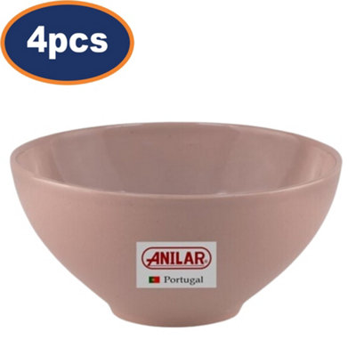 Bowl Stoneware Pink 14.5Cm Soup Salad Cereal Microwave Dishwasher Safe 4Pcs from B&Q