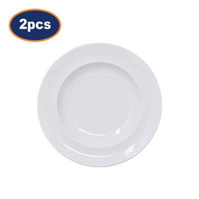 Soup Plate Deep Porcelain 22.5Cm Arcoroc Vintage Microwave & Dishwasher Safe 2Pcs from B&Q