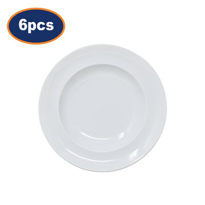 Soup Plate Deep Porcelain 22.5Cm Arcoroc Vintage Microwave & Dishwasher Safe 6Pcs from B&Q
