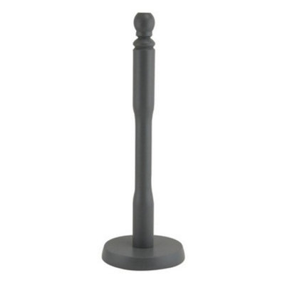  - Kitchen Roll Holder Grey Wooden Paper Towel Pole Storage Stand Rack Dispenser