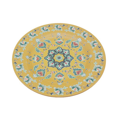 Melamine Plate 28Cm Yellow Tuscany Bohemian Bohemian Design Tableware from B&Q
