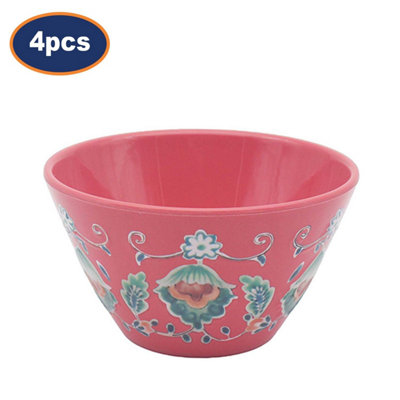 Tuscany Red Melamine Snack Bowls 4Pcs Mediterranean Desserts Serving Bowls 14Cm from B&Q