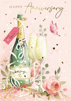 Happy Anniversary Card Personalised Greeting Card With Handwritten Message Message Garden Plant from B&Q