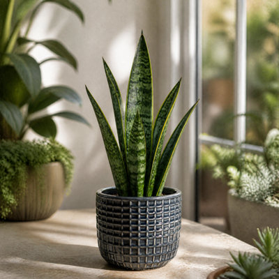 Plants By Post Sansevieria Superba Snake Plant G - Grey Ceramic - Image 3