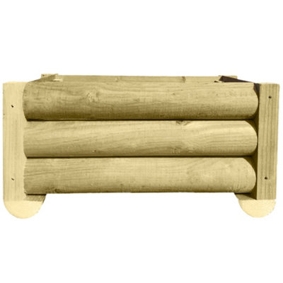 Ruby UK Ruby Half Round Wooden Garden Planter Ruby Treated Tiered Outdoor Plant Box 1.0M Long X 0.8M Wide X 2 Boards from B&Q