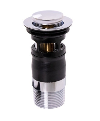 Top Fix Chrome Basin Click Clack Waste Slotted With Overflow With Key - Image 7