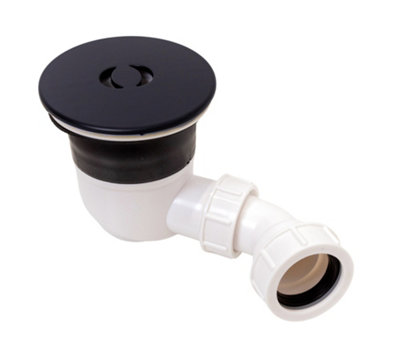 B&Q -  Top Fix Shower Waste Matt Black Easy Install Shower Tray Waste With Patented Top Fix Technology Fast FitDurable Bathroom Drain - Image 4