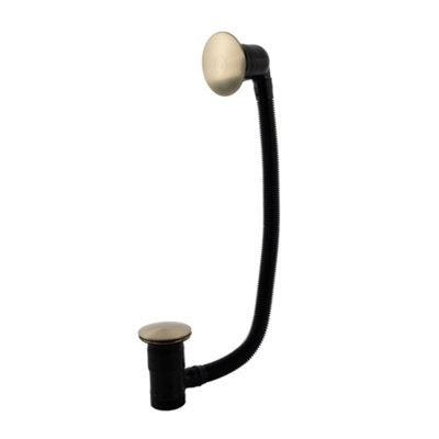 B&Q -  Top Fix Bath Waste With Overflow Brushed Brass Easy Install Bath Drain With Patented Top Fix Technology  Fast Fit - Image 3