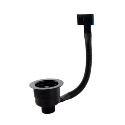 Top Fix - Kitchen Sink Strainer Waste - Matt Black - Metal - Image 3