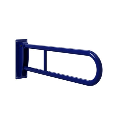 Flode Drop Down Grab Bar Blue Wall Mounted Folding Support Rail For Disabled & ElderlyHeavy Duty Bathroom Safety Toilets & Wcs from B&Q