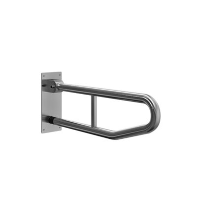 Flode Drop Down Grab Bar Satin Steel Wall Mounted Folding Support Rail For Disabled & ElderlyHeavy Duty Bathroom Toilets Wcs from B&Q