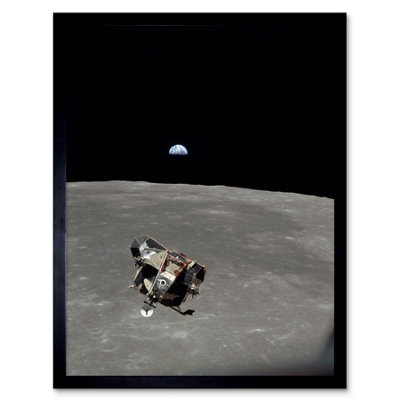Artery8 Nasa Apollo 11 Mission Image Moon Limb Lunar Ascent Earth Framed Wall Art Print from B&Q