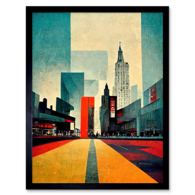 Artery8 Framed Wall Art Broadway New York City Street Modern Cityscape12X16 Inch from B&Q