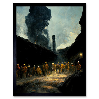 B&Q -  Framed Wall Art Coal Miners Colliery 1972 South Wales Uk12X16 Inch