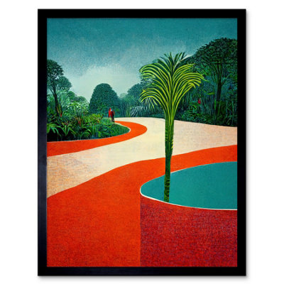 Artery8 Framed Wall Art Modern Abstract Orange Jungle12X16 Inch from B&Q