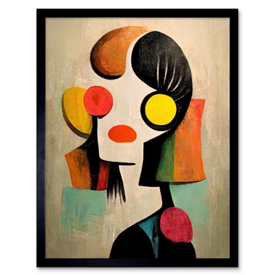 Artery8 Framed Wall Art Minimalist Abstract Pop Art Portrait12X16 Inch from B&Q