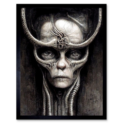 Artery8 Framed Wall Art Gothic Fantasy Alien12X16 Inch from B&Q