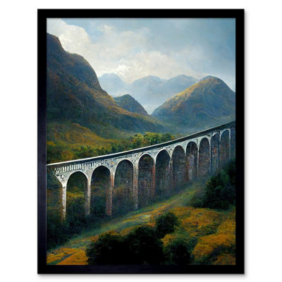 Artery8 Framed Wall Art Glenfinnan Viaduct Scotland Train Journey12X16 Inch from B&Q