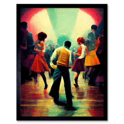 B&Q -  Northern Soul Music Retro Sixties Home Decor 12X16" Framed Wall Art Print