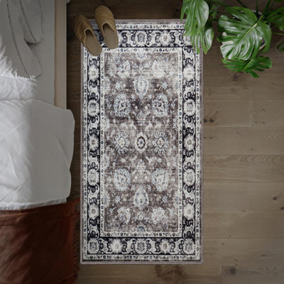 B&Q -  Homeware Soft Pile Runner Rug Living Room Rugs Anti Slip Hallway Rug Kitchen Rugs Harmony 60X220Cm