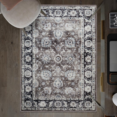 B&Q -  Homeware Soft Pile Area Rug Bedroom Rugs Anti Slip Living Room Rugs Harmony 120X170Cm