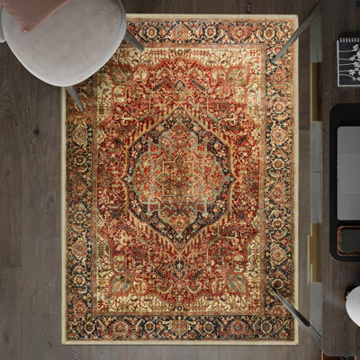 B&Q -  Homeware Soft Pile Area Rug Bedroom Rugs Anti Slip Living Room Rugs Majestic 120X170Cm
