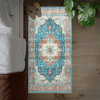 B&Q -  Homeware Soft Pile Runner Rug Living Room Rugs Anti Slip Hallway Rug Kitchen Rugs Regal 60X110Cm
