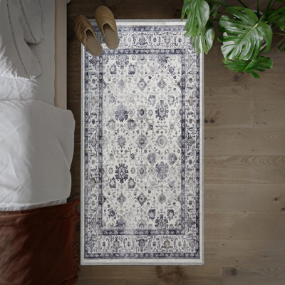 B&Q -  Homeware Soft Pile Runner Rug Living Room Rugs Anti Slip Hallway Rug Kitchen Rugs Serene 60X110Cm