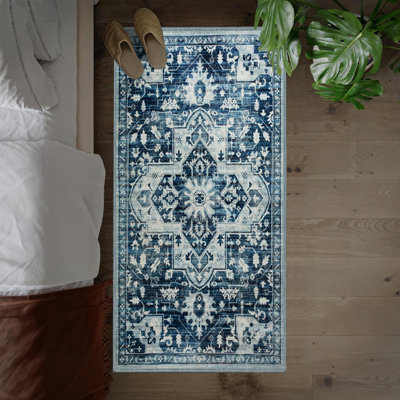 B&Q -  Homeware Soft Pile Runner Rug Living Room Rugs Anti Slip Hallway Rug Kitchen Rugs Tranquil 60X110Cm