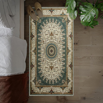 B&Q -  Homeware Soft Pile Runner Rug Living Room Rugs Anti Slip Hallway Rug Kitchen Rugs Willow 60X110Cm