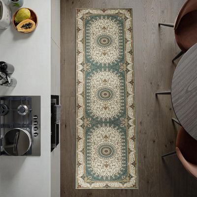 Imperial Rooms Homeware Soft Pile Runner Rug Living Room Rugs Anti Slip Hallway Rug Kitchen Rugs Willow 80X300Cm from B&Q