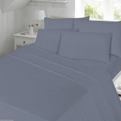 Homes & Linen Flannelette Flat Bed Sheets 100% Brushed Cotton Thermal Flannel Flat Sheets from B&Q