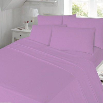 Homes & Linen Flannelette Flat Bed Sheets 100% Brushed Cotton Thermal Flannel Flat Sheets from B&Q